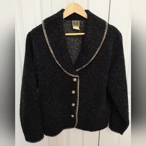 Vintage M Ellen Textured Cardigan Sweater Size Medium